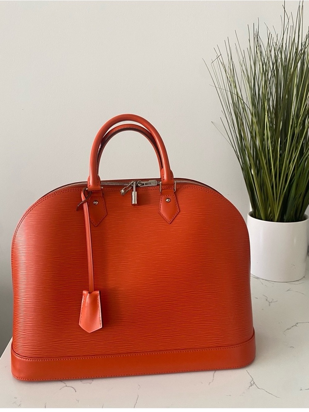 Louis Vuitton Orange Epi Alma Satchel